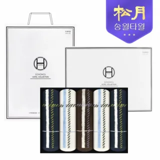 [송월타올] 카운테스마라 체크40 200g 5P 타올세트