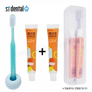 M케이스 ST엠보싱 미세모칫솔+페리오치약2p_칫솔치약세트 7호