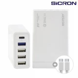 시크론 80W(MAX) USB PD QC3.0 고속 5포트 멀티충전기