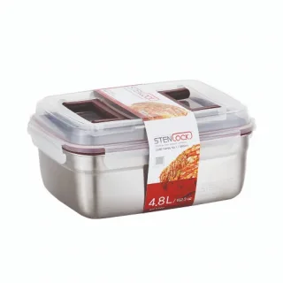 스텐락 국산 스텐밀폐용기 스텐김치통 큐브 핸디 1호 4.8L