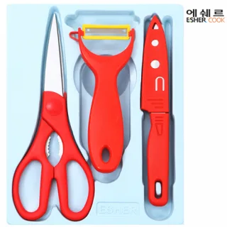 주방편한가위+프레쉬야채칼+과도