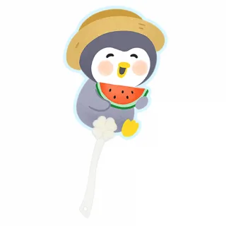 자유형 네잎클로버 팬시 (반투) 부채