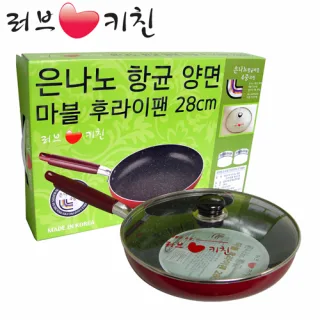 러브키친 뚜껑 적마블 후라이팬 28cm