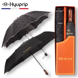 협립 3단 70 블랙 완전자동우산+양산 리본웨이브세트