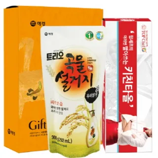 애경 곡물설거지300리필 빨아쓰는키친타올 2종