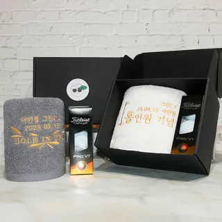 홀인원 기념수건 기프트 세트 (홀인원타올1P+골프공3구)