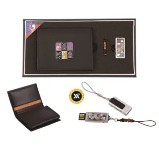 신문자도자개가죽명함지갑+신문자도자개USB(8GB~64GB)