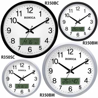 로니카 온도계습도계 무소음벽시계 R350BM/BC/SM/SC