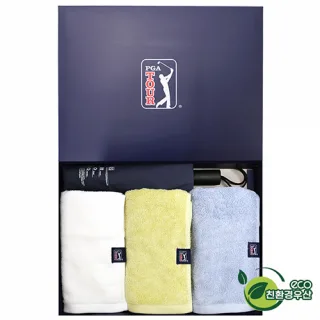 PGA 친환경그린 3단60완전자동우산 + 180g모달타올 3P세트(소)