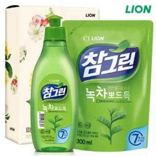 유기농 참그린300용기 녹차300리필 2종