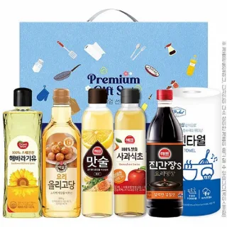 해바라기유 올리고당 맛술 사과식초 진간장 키친타올 6종