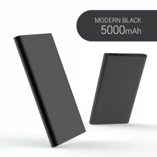 모던 메탈 블랙 보조배터리 5000mAh 레이저인쇄포장