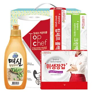 참그린매실300용기 키친타올 롤백 크린백 정사각위생장갑 5종