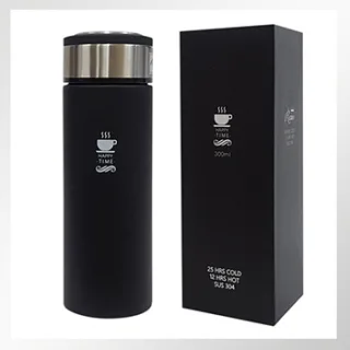 해피타임 녹차망 보온보냉 슬림 무광 텀블러 300ml
