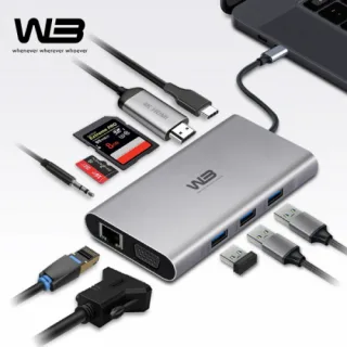 W3 CTH-10 멀티허브 USB C타입 10포트 10
