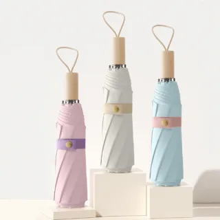 로페리아 파스텔 우드 3단 양우산(UPF 50+)(01