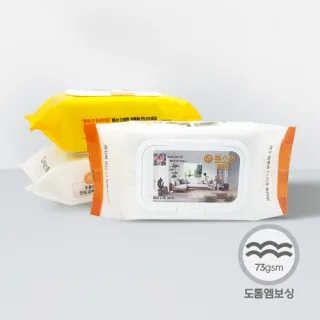 대용량 소량독판 비닐칼라인쇄형 물티슈 60매 (73g 