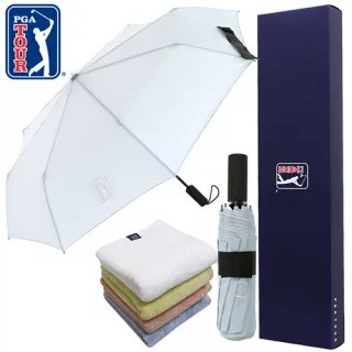 PGA 친환경그린 3단완전자동 우산+180g모달사타올세
