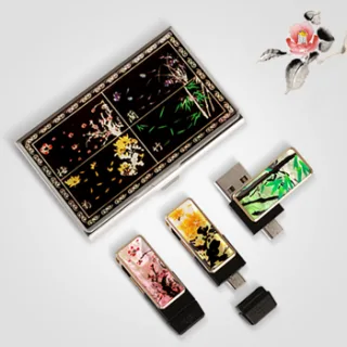 제이메타 T30 골드 사군자 자개 OTG 명함 세트 8GB~64GB