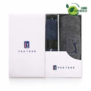 PGA 친환경그린 3단수동 사각스키니 우산+190g호텔