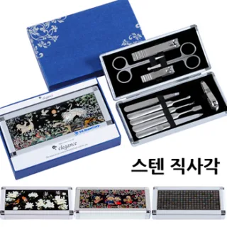 하모니 천연자개 알루미늄 스텐레스 10P 직사각 미용세