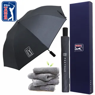 PGA 2단자동 블랙메탈+190g호텔타올 세트