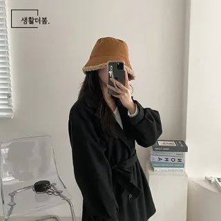 생활더봄 코듀로이 양면 여성 버킷햇 6color    