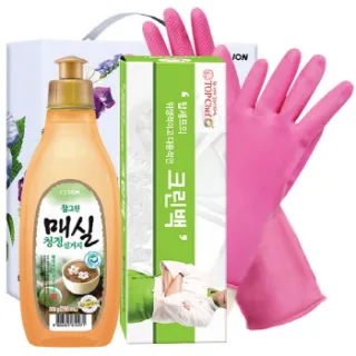 친환경 참그린매실300용기 크린백 고무장갑32cm 3종