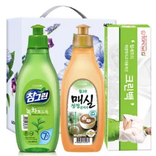 유기농 참그린300용기 매실300용기 크린백 3종