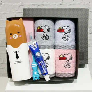 어린이 신학기세트 (블럭블랙 핸드타올4P+어린이 양치셋