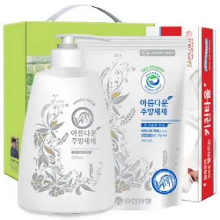 친환경 아름다운주방세제500펌프 300리필 빨아쓰는키친타올 3종
