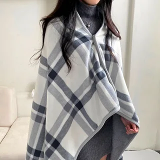 룩앳걸 망토 극세사 똑딱이 담요 100*140cm (대