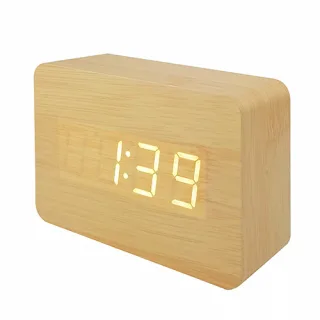 LED라운드우드탁상시계D1200