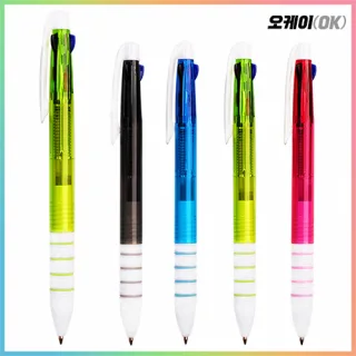 오케이 4링 투명 3색볼펜 1.0mm
