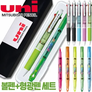 uni 제트스트림 3색펜 0.7mm + 프로퍼스 윈도우 형광펜세트
