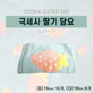극세사 딸기담요(중)