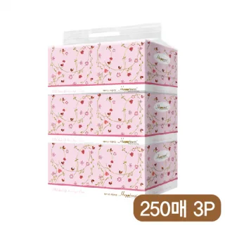 해피니스 미용티슈 (250매) 새와꽃 3P