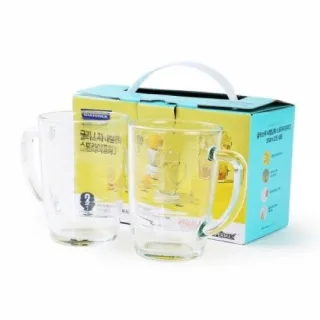 [글라스락] 스트라이프 강화유리머그 350ml 2조 /