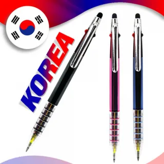 (국산)코리아5링니들형광2+1터치펜(흑,적니들+형광겔)