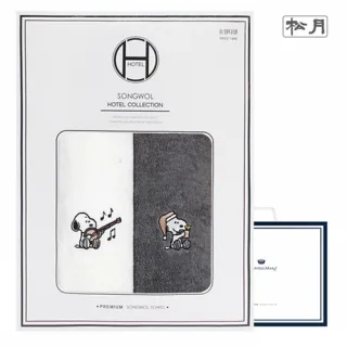 스누피 멜로우 심플무지 170g 2매 선물세트 (쇼핑백
