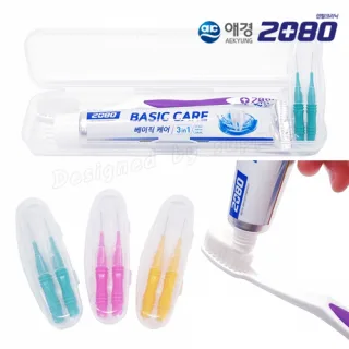 애경_2080칫솔+2080치약+치간칫솔2p케이스 칫솔치