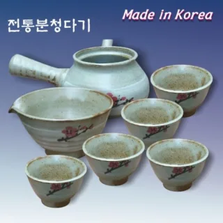 분청매화5인다기 8P