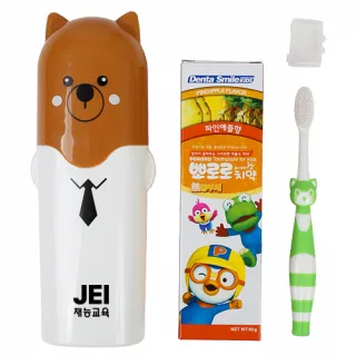 뽀로로 과일향(4향) 치약칫솔 곰돌이 케이스 세트 3종