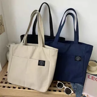 룩앳걸 더블포켓 에코백 3color
