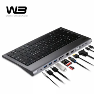 W3 멀티허브 키보드 CTK-1 USB C타입 10포트
