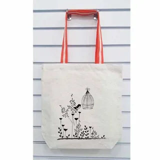 스트라이프웨빙 무지에코백  40x30x10cm