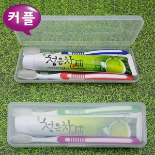 [커플326미세모+청은차치약100g]칫솔치약세트 2종