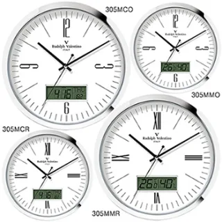발렌티노 메탈크롬 캘린더온도계 무소음시계 305MCO/