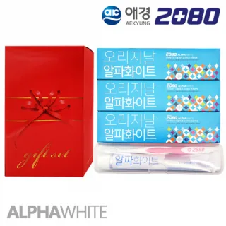[기프트세트]애경_2080칫솔+2080알파화이트90g치