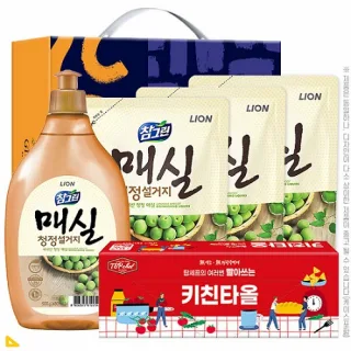 친환경 참그린매실500용기 매실300리필3P 빨아쓰는키